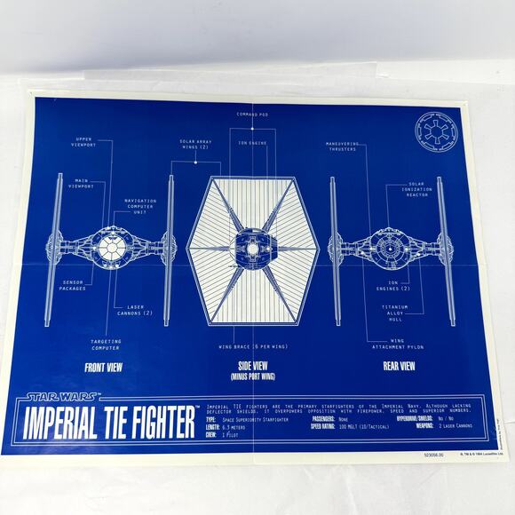 Star Wars 1996 Blueprint Lithograph Set Disney Animation Gallery Boxed 5 Prints - Picture 5 of 9